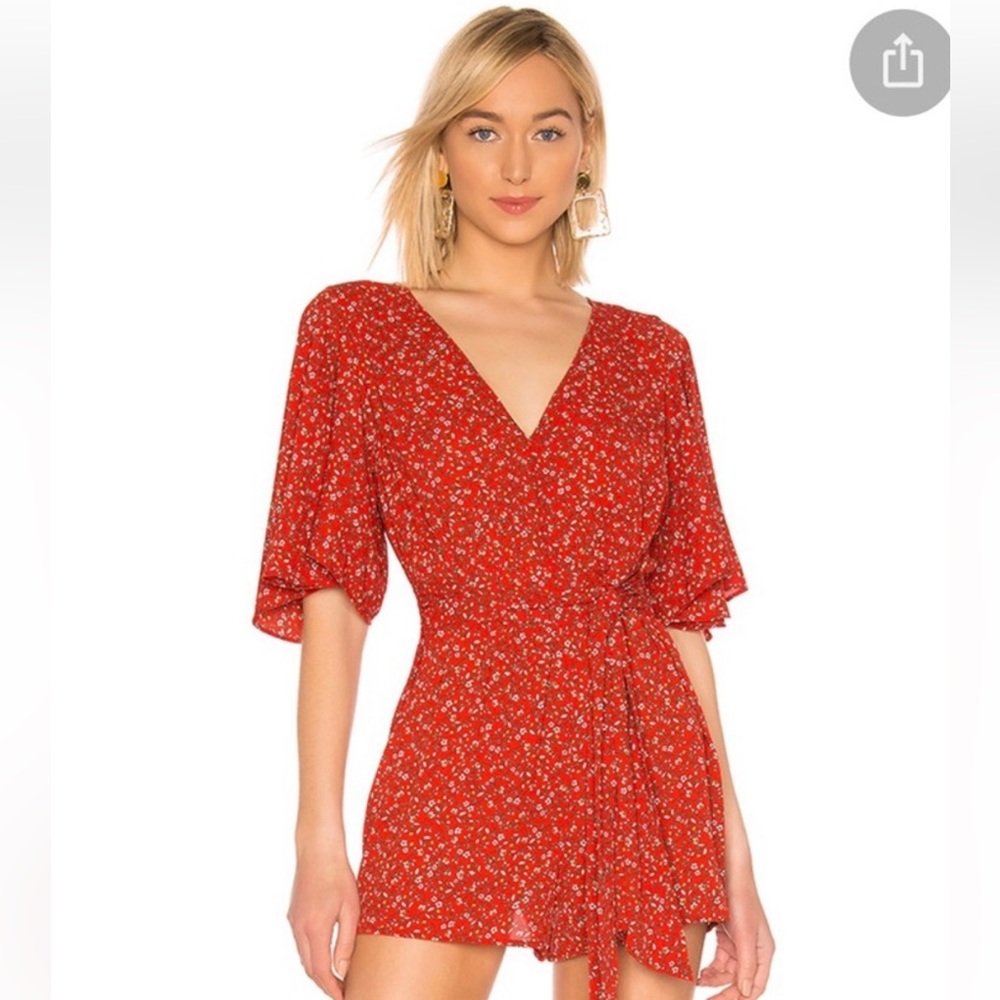 Jack By BB Dakota Red Floral Romper